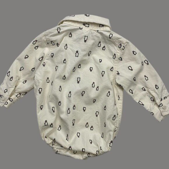 Joe Fresh Penguin Shirt-Style Bodysuit size 6-12 Months - Picture 7 of 9